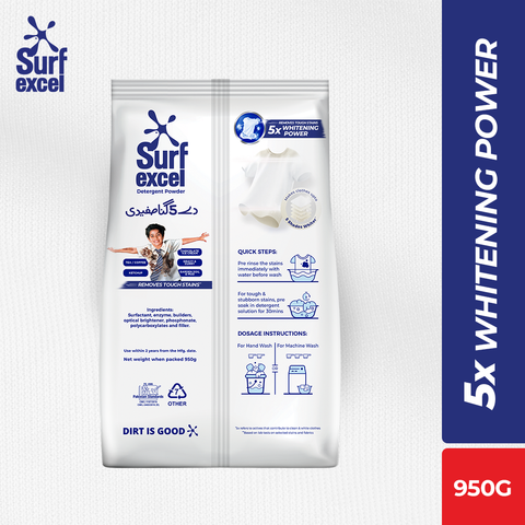 SURF EXCEL WHITE WASHING POWDER 950G
