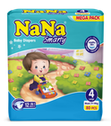 NaNa Smarty Baby Diapers Jumbo Pack- Large 80 Pieces
