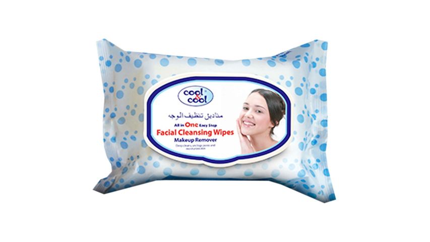 Cool & Cool Facial Cleansing & Makeup Removing Wipes 33 Pieces