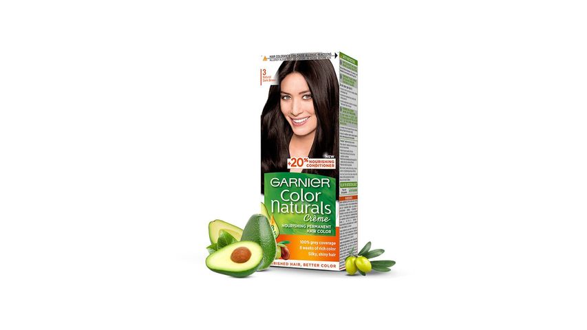 Garnier Color Naturals 3 Dark Brown Hair Color Enriched With 3 Essential Oils