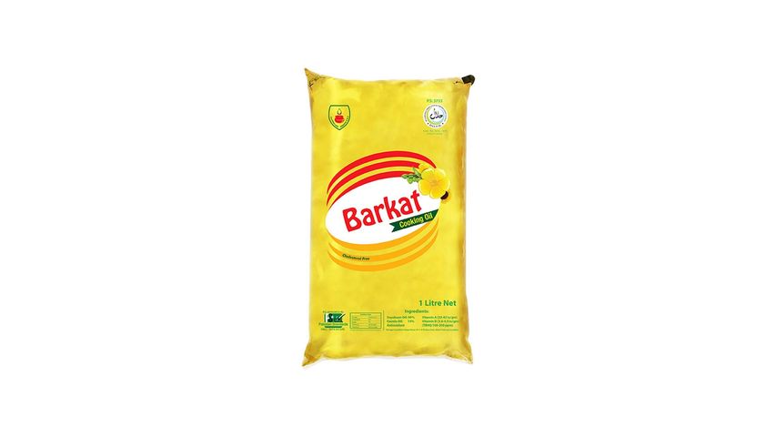 Barkat Cooking Oil Poly Pouch 1L