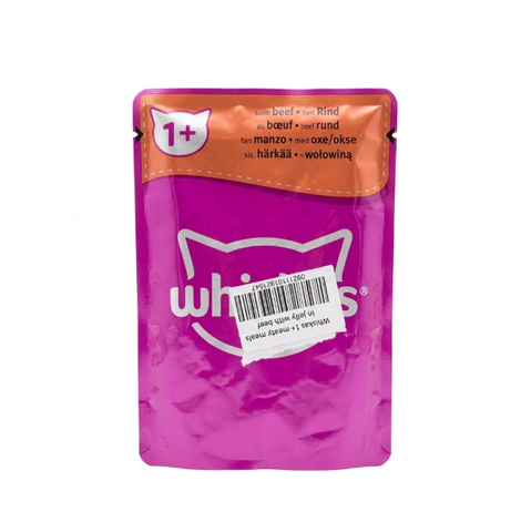 Whiskas 1+ meaty meals in jelly with beef 85G