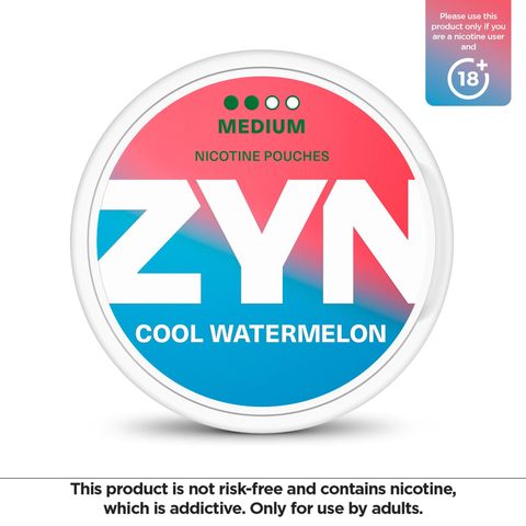 ZYN Cool Watermelon 6mg (2 Dot) Medium Nicotine Pouches 1 Can