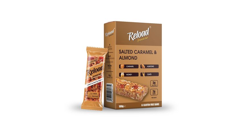 Reload Salted Caramel & Almonds Granola Box (6 Bars)