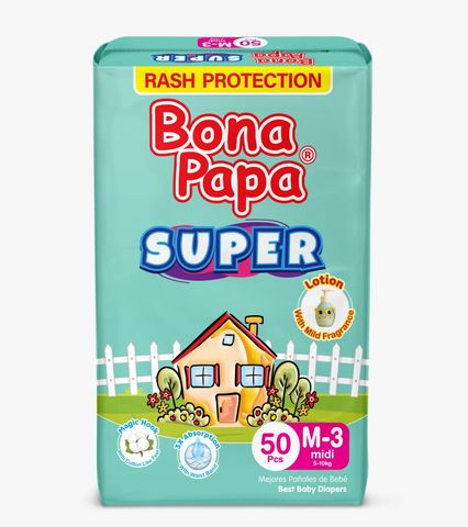 Bona Papa Super Baby Diapers Medium Size 3 50 Pieces