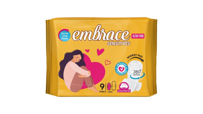 Embrace Sensitives Ultra-Thin Long 9 Pads