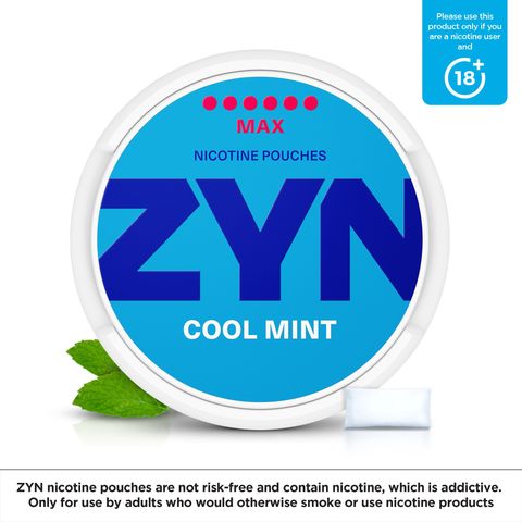 ZYN Cool Mint 16.5mg (6 Dot) Max Nicotine Pouches 1 Can
