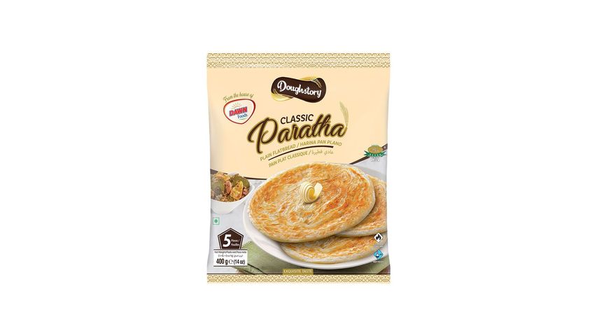 Doughstory Classic Plain Paratha (Regular Pack) 5 Pieces 400 g