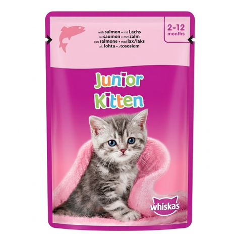 Whiskas 2-12months fish favorites in jelly with salmon 85G