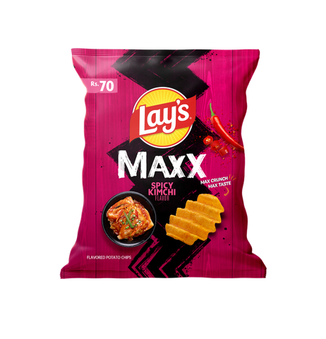 Lay's Maxx Spicy Kimchi Rs. 70 ( The new & Old packaging will be shipped out� randomly )