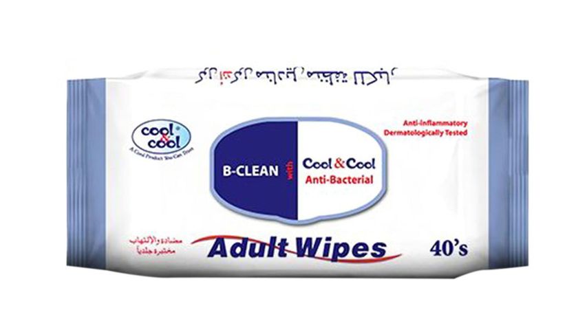 Cool & Cool Adult Wipes 40 Pieces