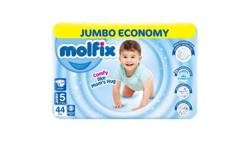 Molfix Diaper Junior Jumbo Pack Size 5 (11-18kg) 44 Pcs