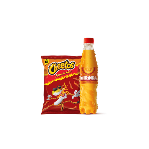 Mirinda PET 345ml + Cheetos Crunchy Red Flamin Hot Rs. 50