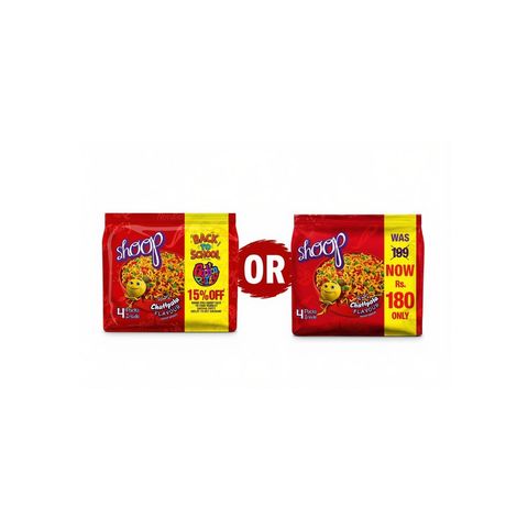 Shoop Chattpata Flavour Instant Noodles Packet of 4 x 50g