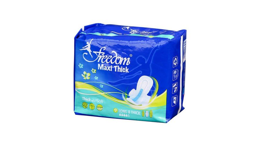 Freedom Sanitary Pads Maxi Thick Long 9 Pieces