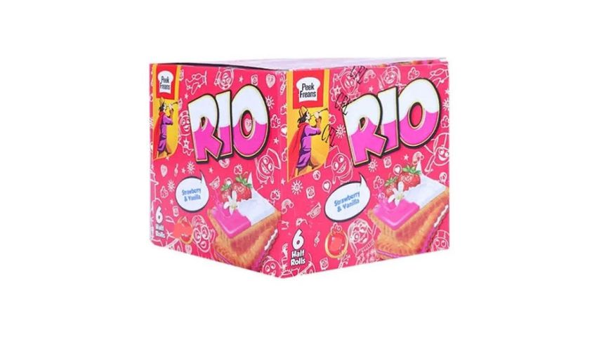 Peek Freans Rio Strawberry Vanilla Half Roll 6's