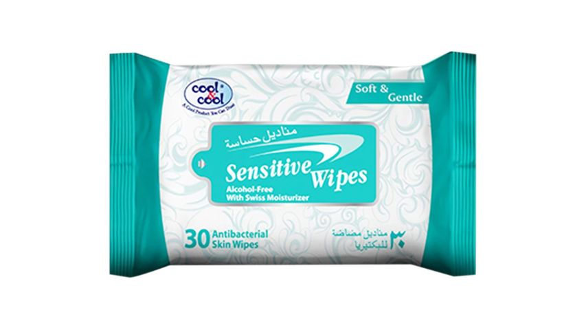 Cool & Cool Sensitive Small Wipes 30 Pieces