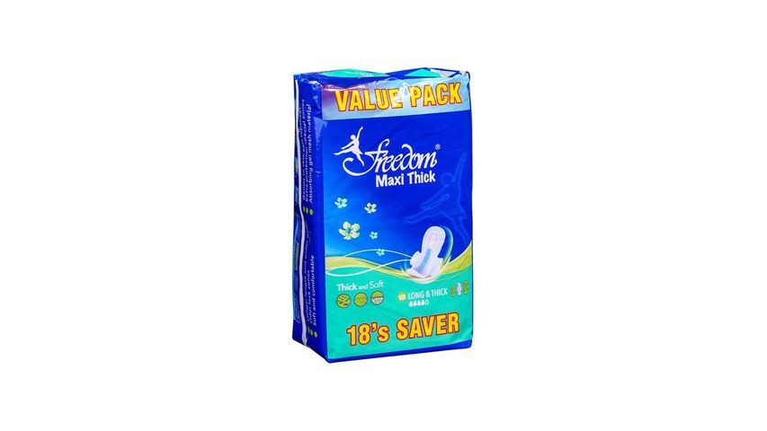Freedom Sanitary Pads Maxi Thick Long 18 Pieces