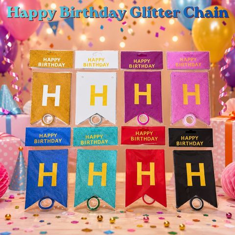 Happy Birthday Glitter Chain 1 Piece