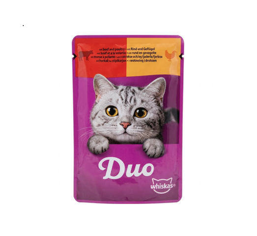 Whiskas duo surf&turf in jelly with poultry & beef 85G