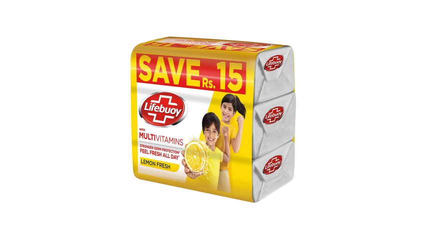LIFEBUOY LEMON FRESH TRIO SOAP BAR 130G