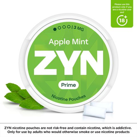 ZYN Prime Apple Mint 3mg (1 Dot) Nicotine Pouches 1 Can