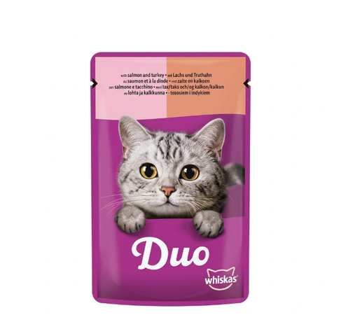 Whiskas duo surf&turf in jelly with salmon&turkey 85G