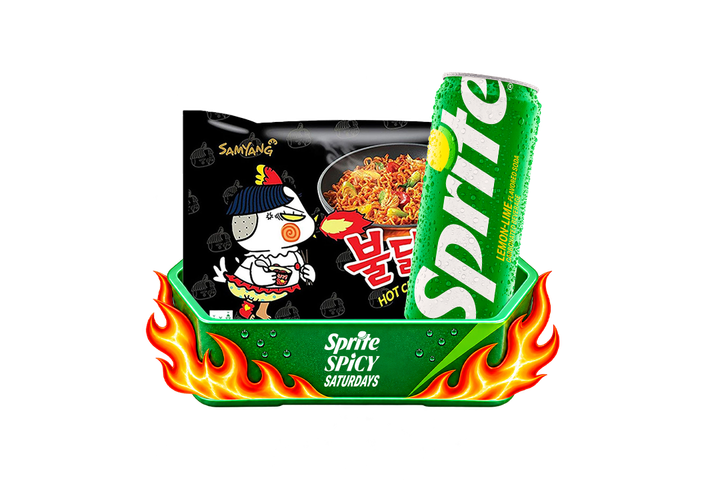 Sprite Can 250ml + Samyang Instant Noodle Hot Chicken Flavour Buldak 140g