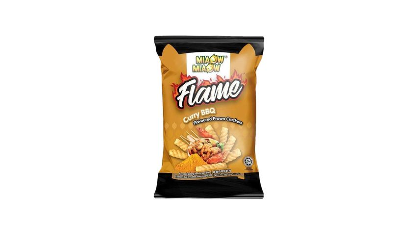 Miaow Miaow Flame Curry B.B.Q Prawn Crackers 1 Unit