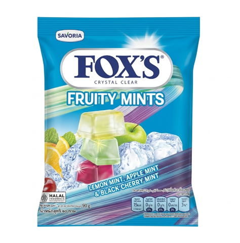 Foxs 90Gm Crystal Clear Fruity Mints Sweets Pouch