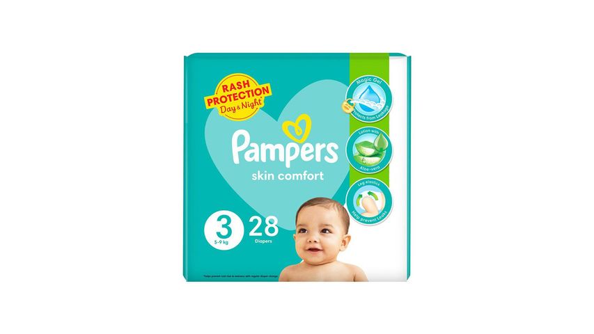 Pampers Taped Baby Diapers Size 3 Medium 28 Pieces