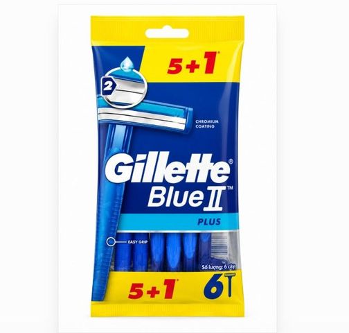 Gillette Blue 2+ Plus Shaving Razor Pack of 5 Pieces
