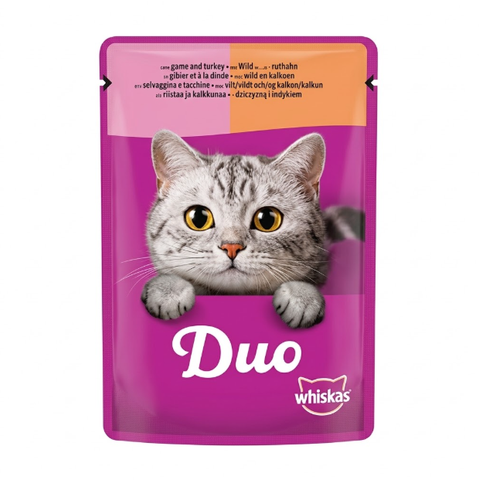 Whiskas 1+ meaty combos in jelly with game & turkey 85G