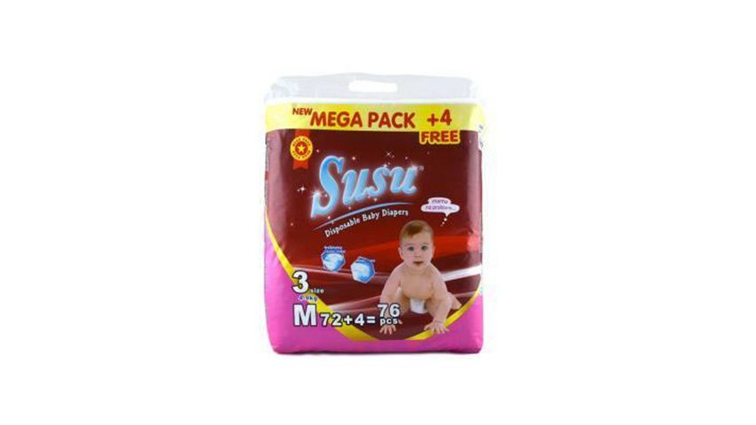 Susu Diapers Medium 72 Pieces