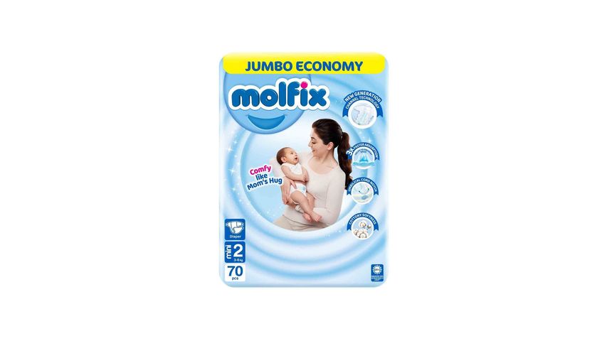 Molfix Diaper Mini Jumbo Pack Size 2 (3-6kg) 70 Pcs