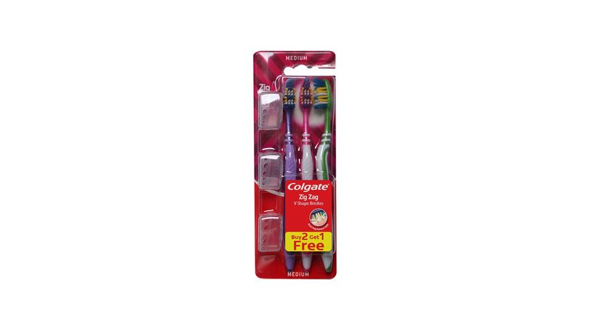 Colgate Zig Zag Toothbrush Triple Pack (Medium) 1 Packet