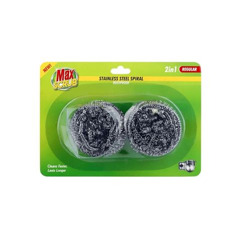Max Scrub Steel Spiral Regular (2 in 1) 1 Unit
