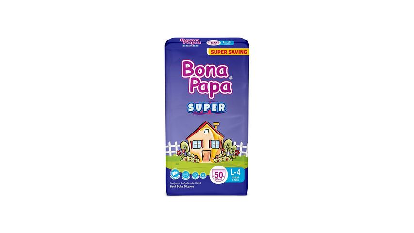Bona Papa Super Baby Diapers Large Size 4 50 Pieces