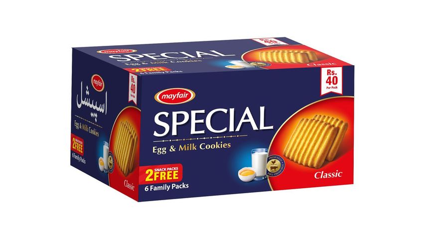 Mayfair Special Egg & Milk Cookies Classic Jumbo Roll (Rs 40) 8 Packets