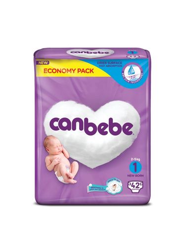 Canbebe Baby Diapers New Born Economy  (2 - 5Kg) 42 Pieces