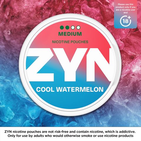 ZYN Cool Watermelon 6mg (2 Dot) Medium Nicotine Pouches 1 Can