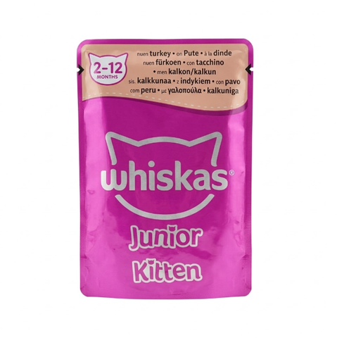 Whiskas 2-12months poultry feast in jelly with turkey 85G