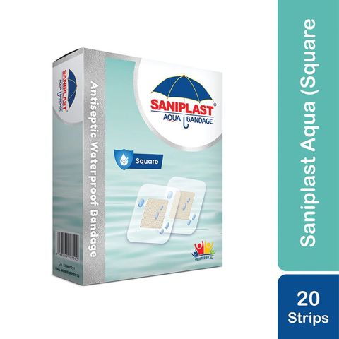 Saniplast Aqua Antiseptic Bandage Square 20 Strips