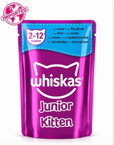 Whiskas Tuna In Jelly For 2-12 kitten junior Cat Food 85g