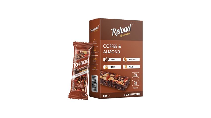 Reload Coffee & Almonds Granola Box (6 Bars)