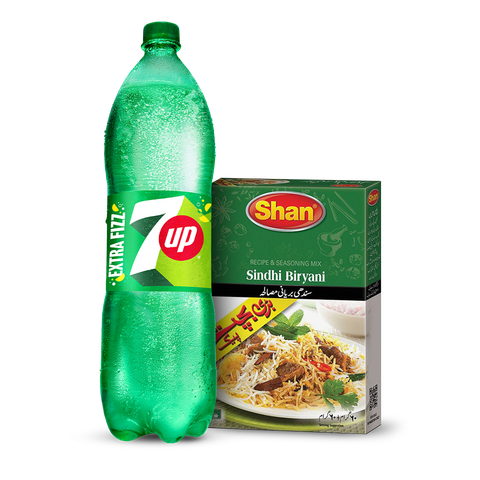 7Up PET 1.5l + Shan Sindhi Biryani Masala 55g