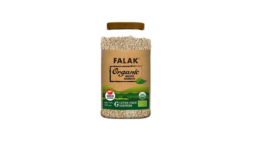 Falak  Organic Brown Basmati Rice Jar (Organic Brown Chawal Jar)  1.5kg