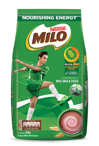 NESTLE MILO Activ-Go Cocoa Malt Powder 300g Pouch