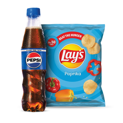 Pepsi PET 345ml + Lay's Chips Paprika (Rs.50) 1 Piece