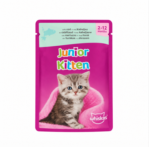 Whiskas 2-12 month fish favorites in jelly with cod 85G